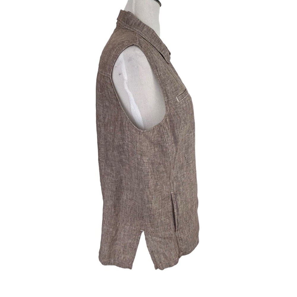 CHICO'S Linen Button TOP Shirt & PANTS Crop 3 XL 16 Beach Lagenlook Set Outfit - Picture 5 of 16